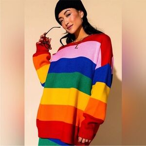 Dressed in LALA Colorful Striped Sweater